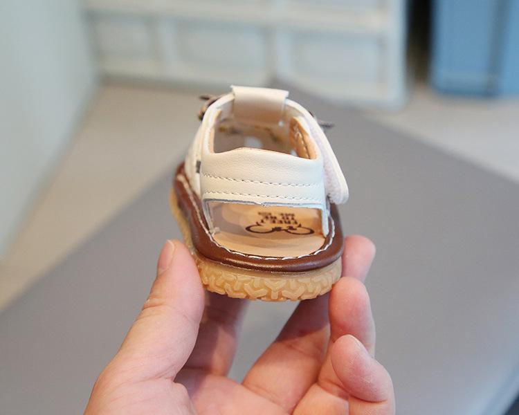 2024 Vintage Style Floral Summer Sandals for Baby Girls - Cute Squeaky Princess Shoes