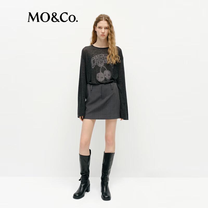 MO&Co. Rock & Roll Skull Cherry Wool Knit Sweater