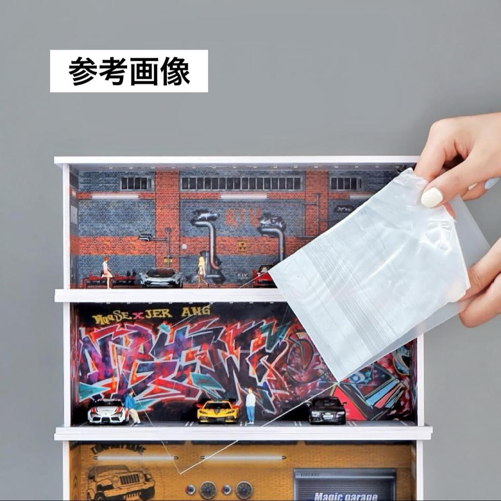 Scale Garage Model Parking Lot Showroom Pit Diorama Miniature Car 1/64 (Gray) [Used]