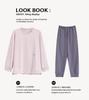 2025 Women's 100% Cotton Pajamas, Round Neck Long Sleeve Pullover, Casual Autumn/Spring Homewear Set