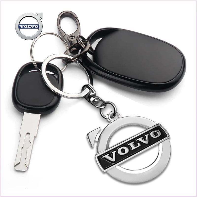 3D Metal Car Badge Keychain Zinc Alloy Keyrings Auto Accessories for Volvo R Design T6 AWD C30 C40 C50 C70 S40 S60 S70 S80 S90 V40