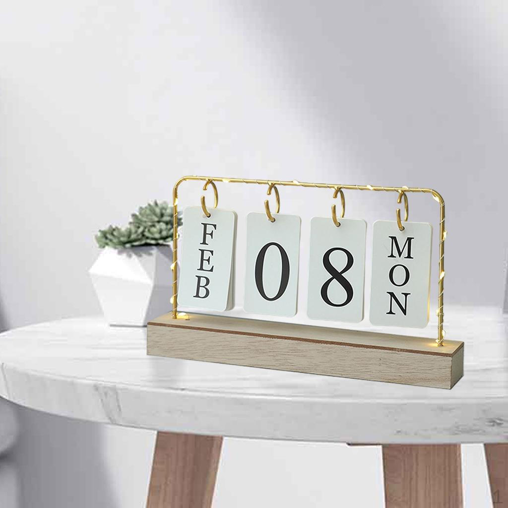 

Calendar Reusable Delicate Month, Date and Day Perpetual for Indoor Bedroom Decoration Office Hotel Without Bowknot