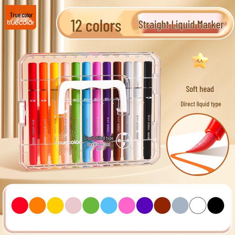 True Color Stackable Soft Tip Liquid Acrylic Marker for Student Art & Drawing