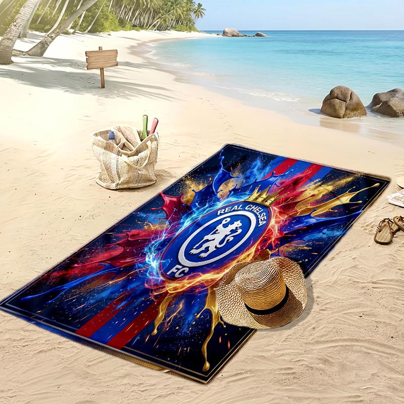 Chelsea FC Printed Beach Towel Quick Dry Soft TowelPortable Large Rectangular Beach Blanket for Travel Swimming Pool