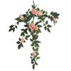 Faux Silk Flowers Simulated Realistic Hanging Artificial Rose Garland Green Plant Wall Fence For Home Birthday Wedding Decor