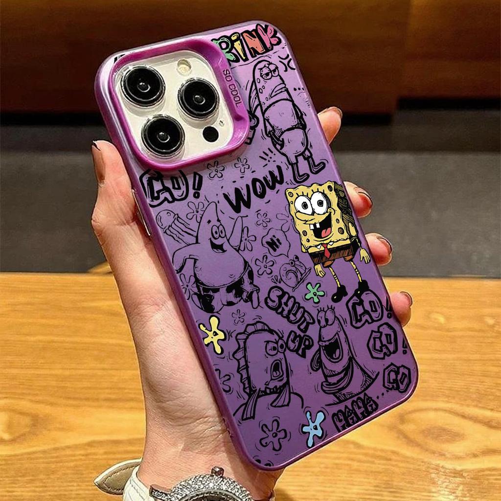 SpongeBob Handyhülle für iPhone 12 Pro Max/13/14/15/16/17, Silber, Nischen-Design