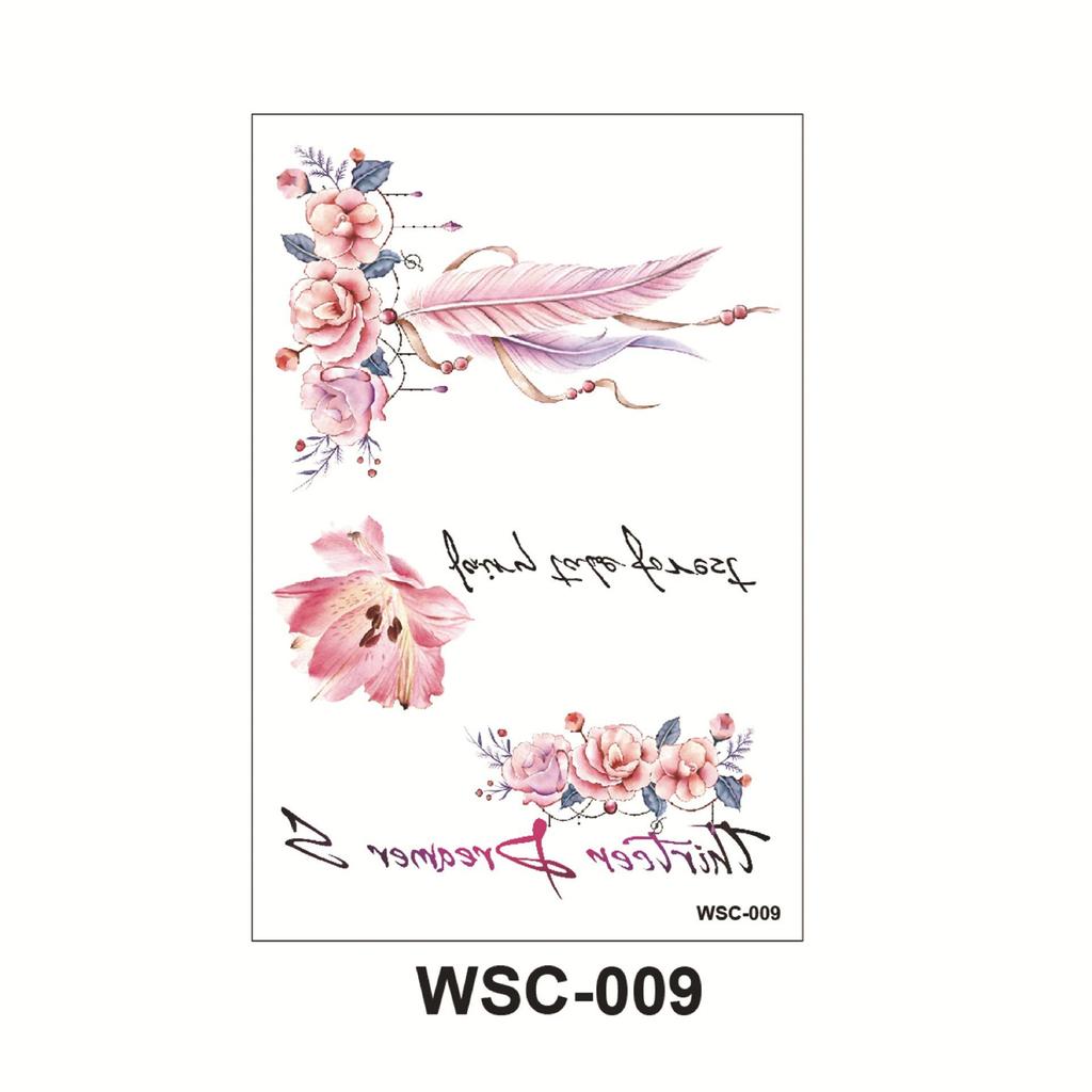 WSC Waterproof Non-Reflective Flower & Butterfly Tattoo Sticker