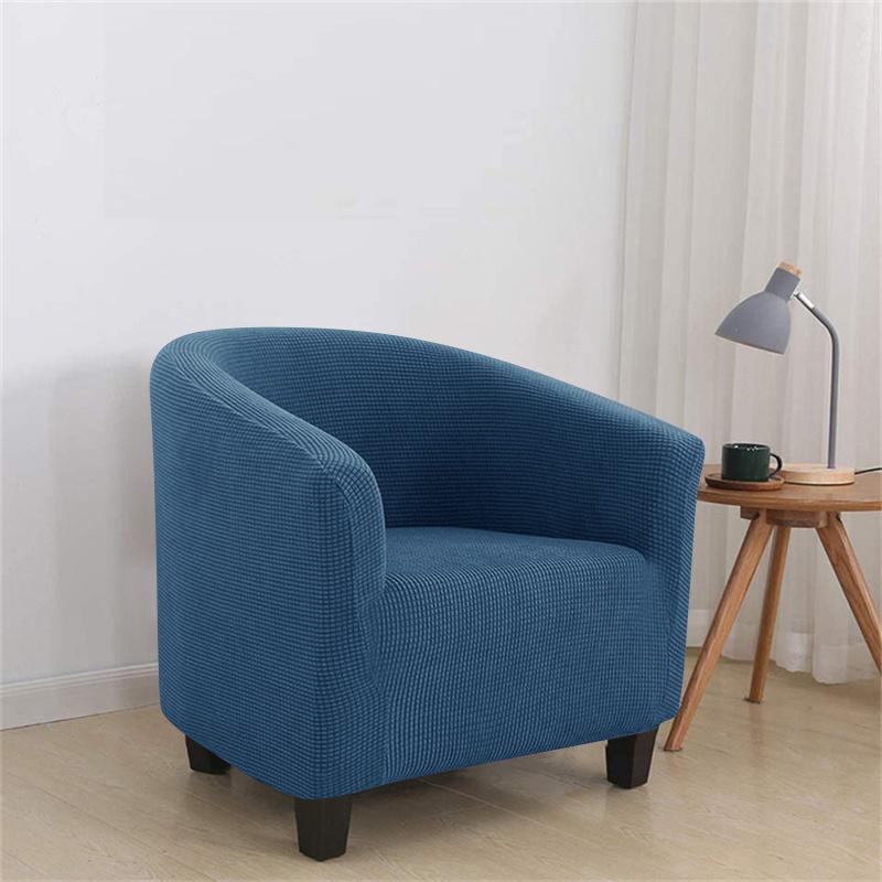 1PC Elastic Club Chair Slipcover Polar Fleece Armchair Cover Solid Color Single Tub Sofa Cover for Living Room Bar Home Hotel