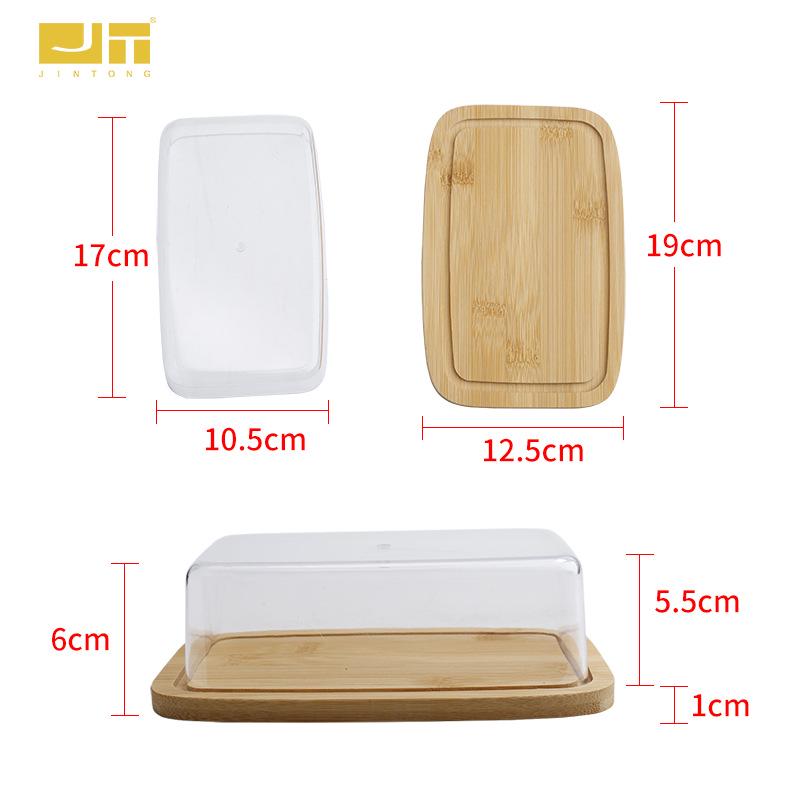 Bamboo Butter Dish with Lid - Cake & Cheese Storage Box