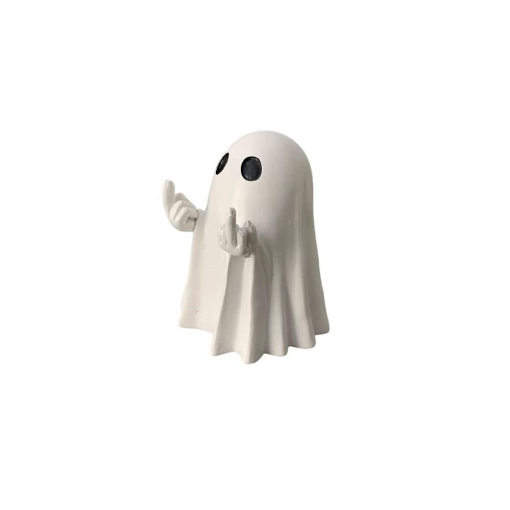 Resin Halloween Middle Finger Ghost Pumpkin Sunglasses Middle Finger Ghost Ornament Cartoon Small