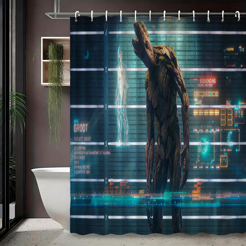X-Men Team Black Suits Waterproof Shower Curtain For Superhero Bathroom Decor