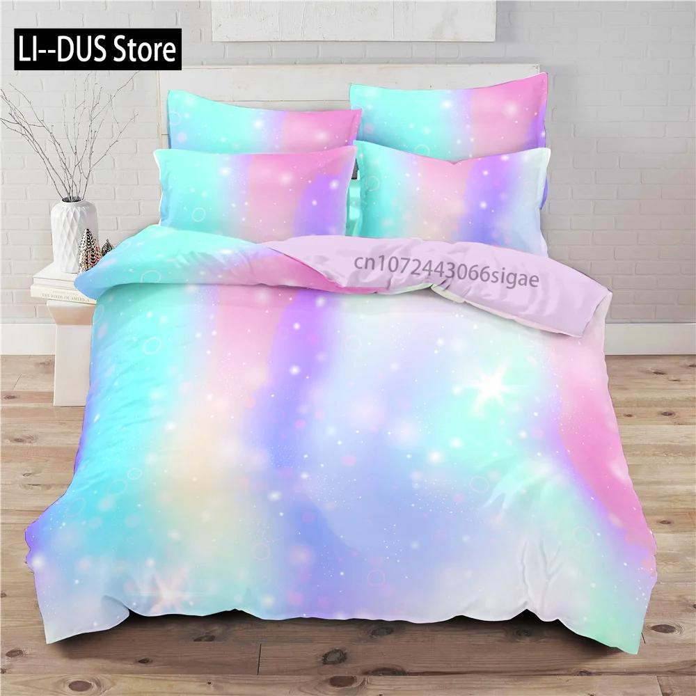 

Rainbow Gradient Bedding Set Gradient Colors Duvet Cover with Pillowcases Single Twin Full Queen King Girl Kids Quilt Cover EU King(240*220cm)3pcs