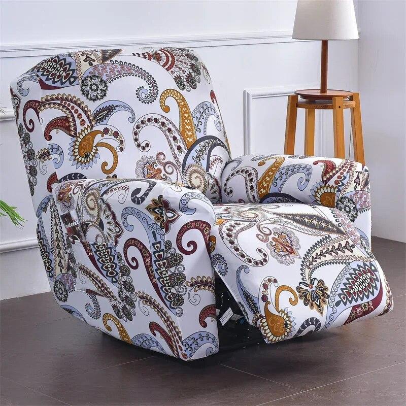 Geometric Recliner Sofa Cover Stretch Spandex Armchair Slipcovers Relax Lazy Boy Chair Covers Furniture Protector Funda Sillon