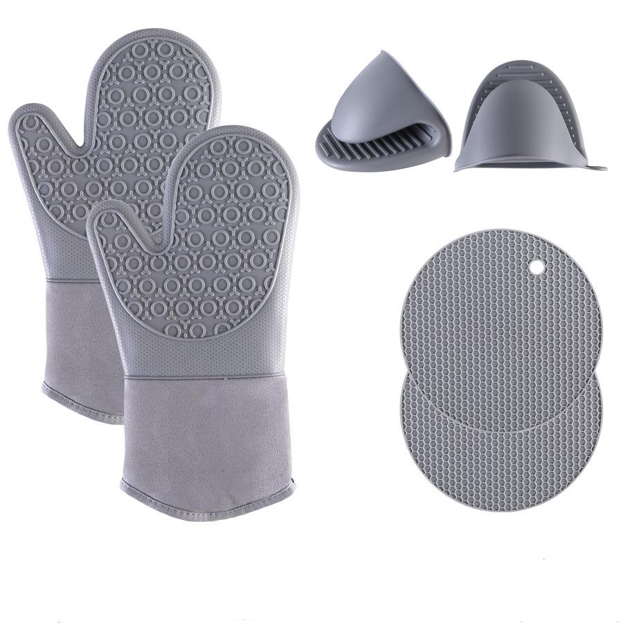 Extended Heat-Resistant Silicone Gloves for Cooking and Baking - High-Temperature Protection In Kitchen and Oven