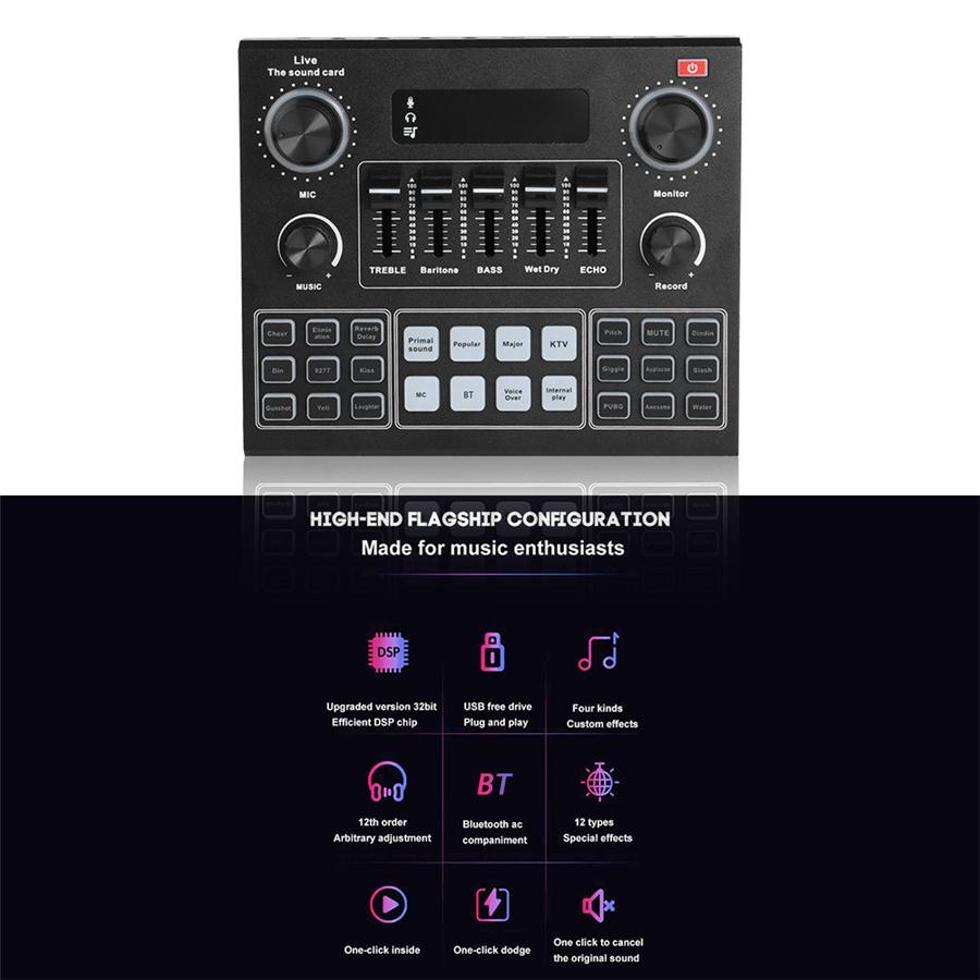 English Version of Mobile Phone Live Sound Card Set K Song with Bluetooth