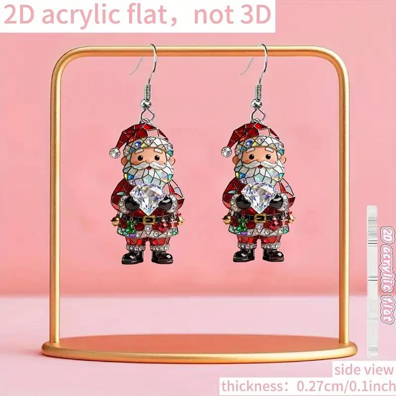 New Santa Claus Acrylic Earrings - Christmas Party Jewelry