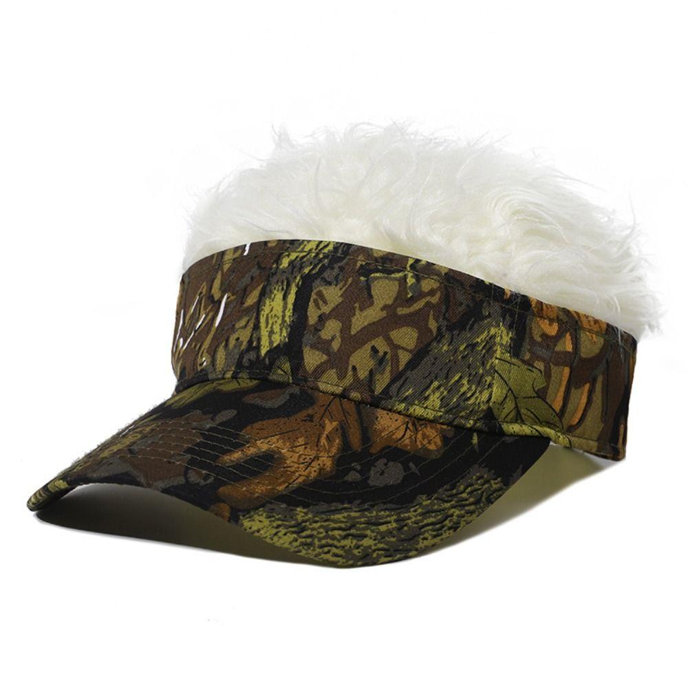Fluffy Brown Wig Golf Baseball Cap Baseball Cap With Spiked Hairs Wig Fake Hair Hat Fun Toupee Hats