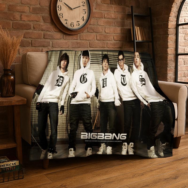Kpop Bigbang G Dragon Music Star Flannel Blanket Soft Warm Throw Blanket for Bedroom Living Room Bed Travel Camping Picnic Kid 75x90cm