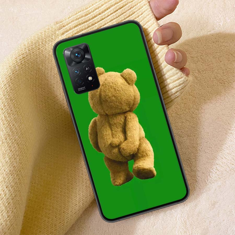 Funny And Cute Bear Phone Case For Redmi Note 13 14 15 Pro Plus 12 13C 12C 15C 9 10 10C 9T 9C 9A TPU Soft Cover Clear Cell Cases