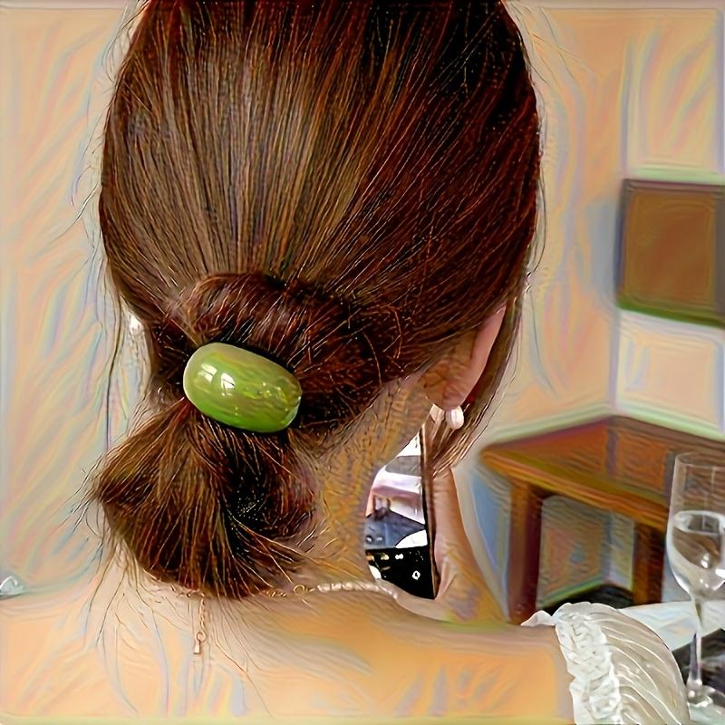 Vintage French-Inspired High-Elasticity Hair Ties for Women - Elegant Solid Color Ponytail Holders, Durable & Comfortable Hair Accessories