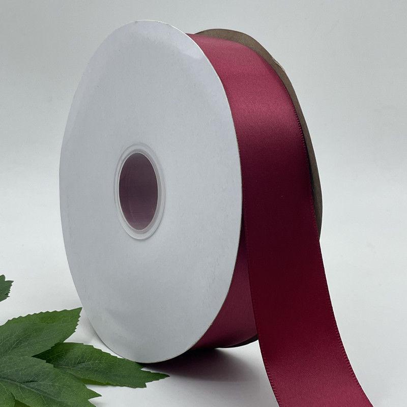 0.6-5cm Wine Red Polyester Ribbon for Gift Box Packaging, Floral Decoration, and Baking.