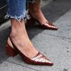 Mode Damen Spitze Pumps Mittlerer Blockabsatz Slingback Sandalen Schuhe Sommer Neu Vintage Frau… Mehr