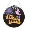 Halloween Party Festive Home Décor Spooky Atmosphere Colorful Printing Large Wooden Sign Naughty Pattern Design