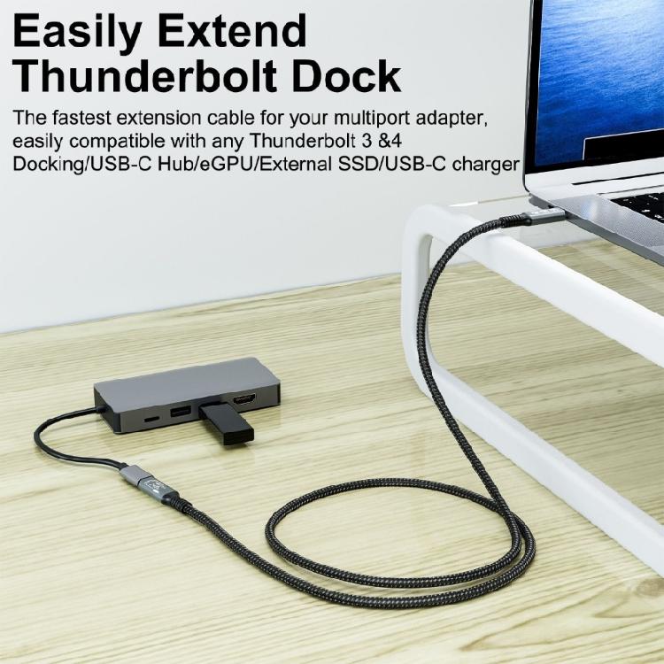 USB4.0 Extension Cable 240W 8K USB C 40Gbps Data Transmission Cable 8K@60Hz Video Cable for Smartphone Laptops