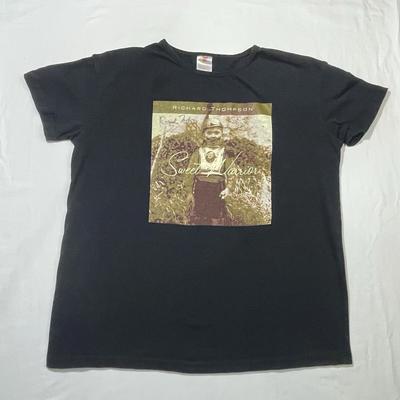 Richard Thompson Sweet Warrior 2007 T Shirt Womens L Black Short Sleeve Signed