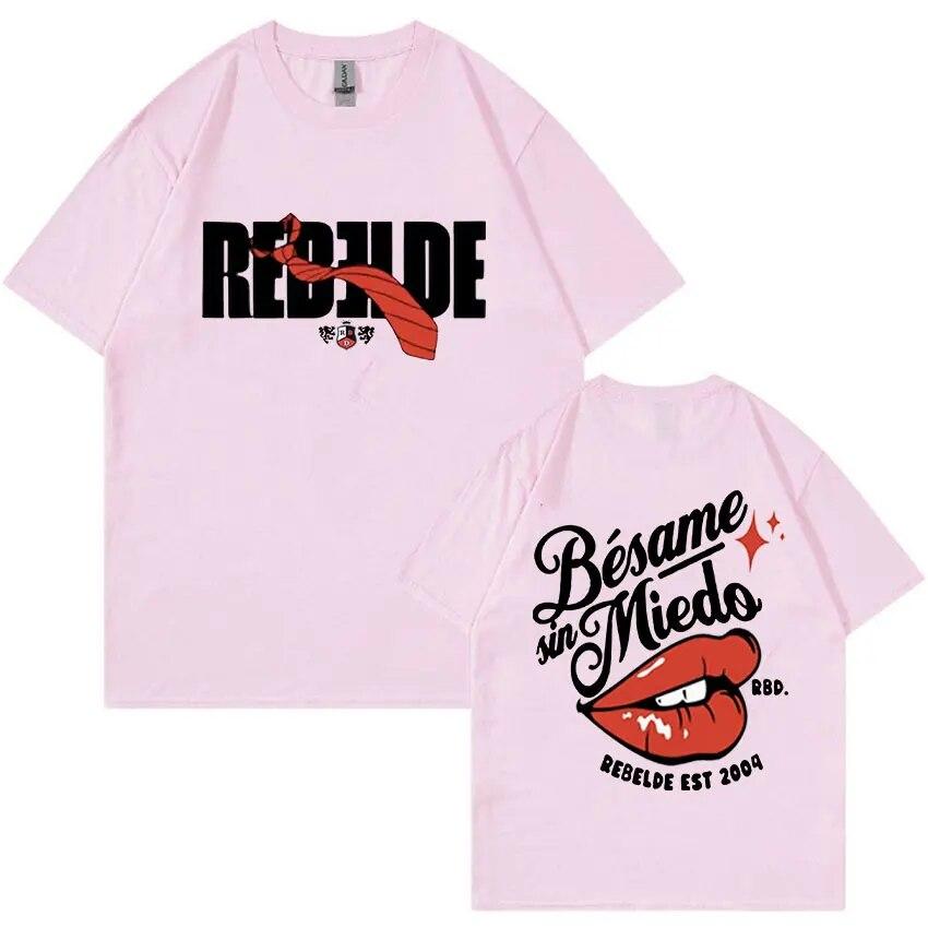 Rebelde RBD 2023 New Black T Shirts Funny Mexico Tv Series Graphic T-shirt Unisex WoUnisex 100% Cotton Oversized Tee Shirt Streetwear