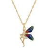 Flower Elf Wings Light Luxury Temperament Gorgeous Full Diamond Necklace Female Versatile Collarbone Chain Titanium Steel Chain