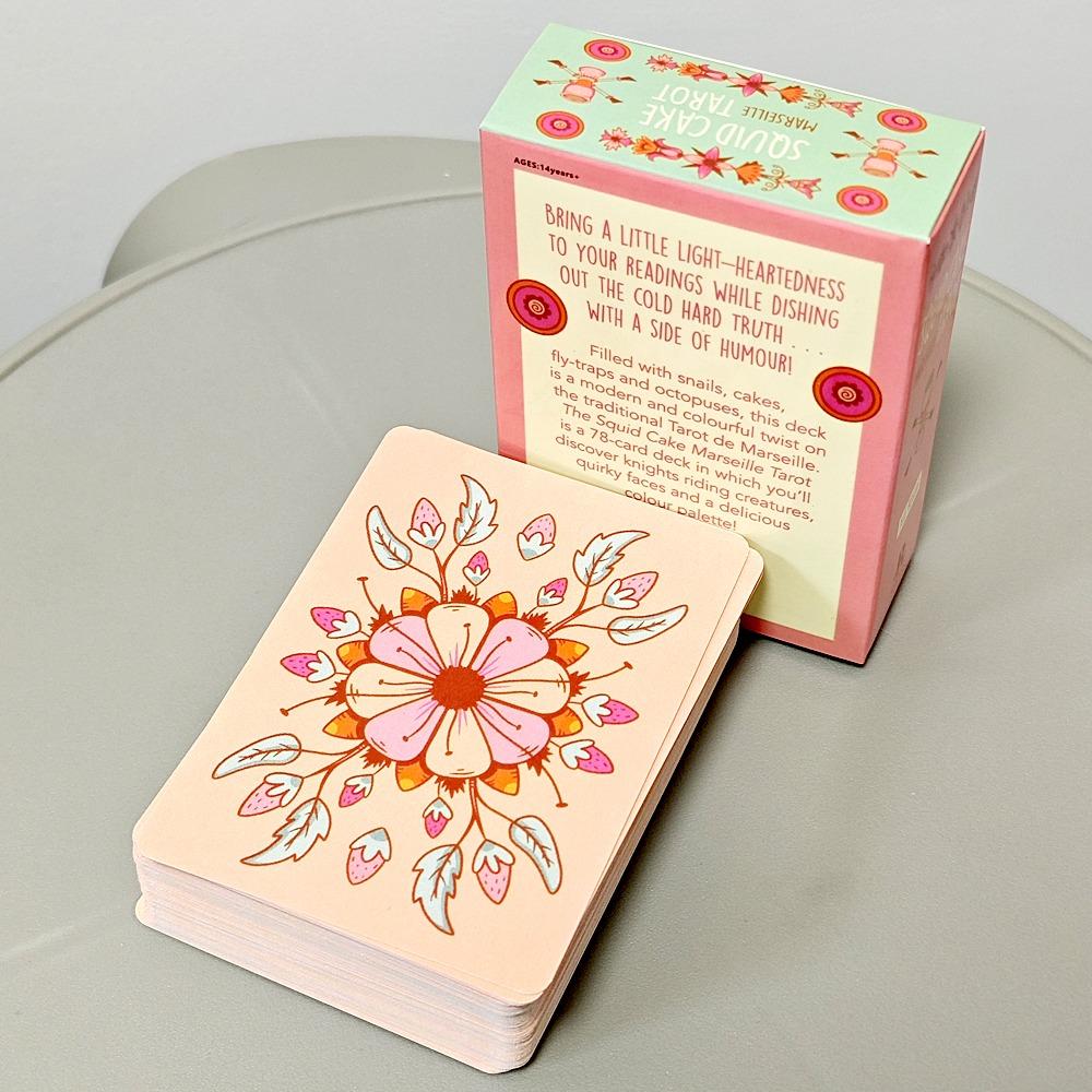 Squid Cake Tarot 9*6.5cm 78 Card Deck with Knights Riding Creatures, Quirky Faces and A Delicious Colour Palette