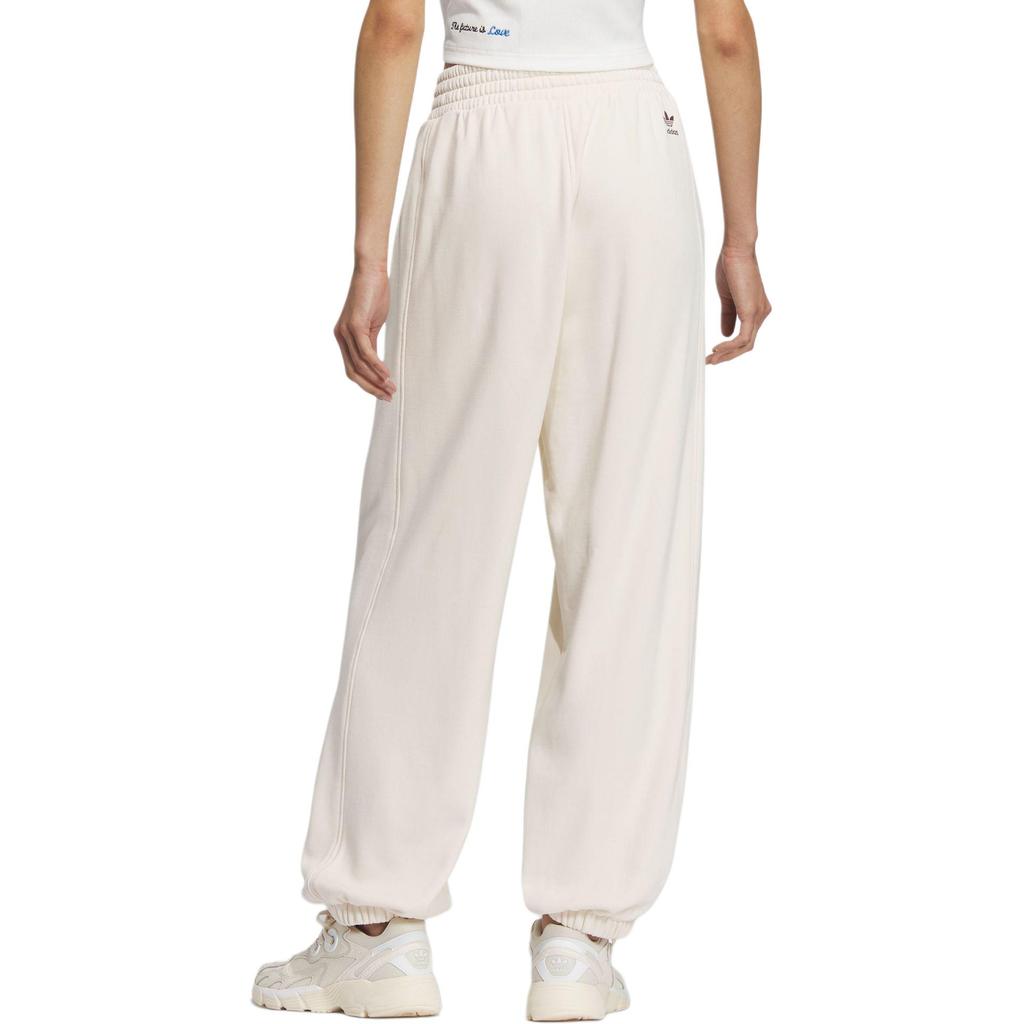 adidas Originals Street Series Loose Fit Drawstring Cuffed Casual Pants Women Pants White JL7548