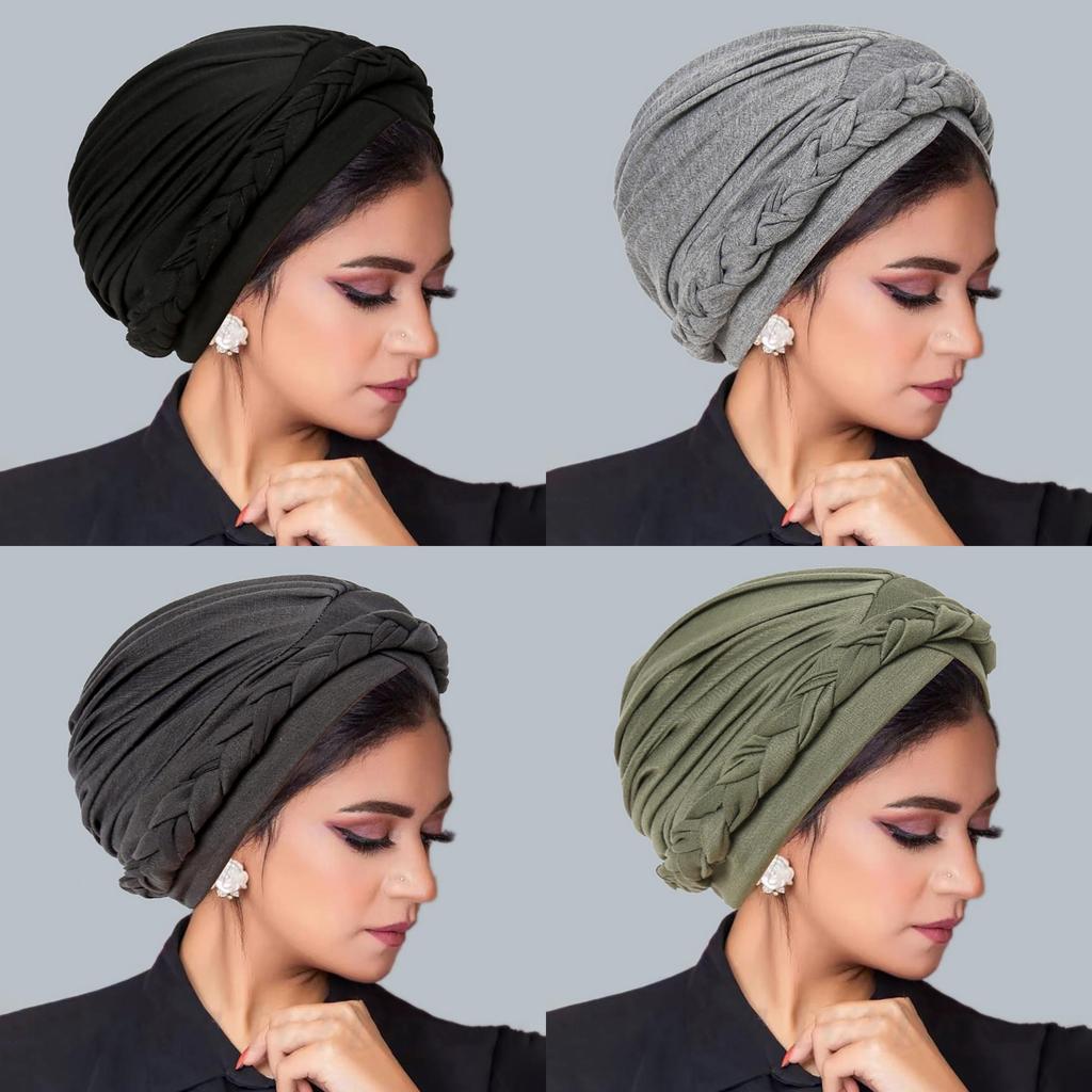 Polyester Crossfront Headscarf For Women With Warmth And Casual Style
