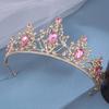 Diademi e Corone di Cristallo Rosa Diadema Corona Strass per Ballo di Fine Anno per Donne Accessori Capelli Sposa Matrimonio Gioielli Corona Tiara Regalo