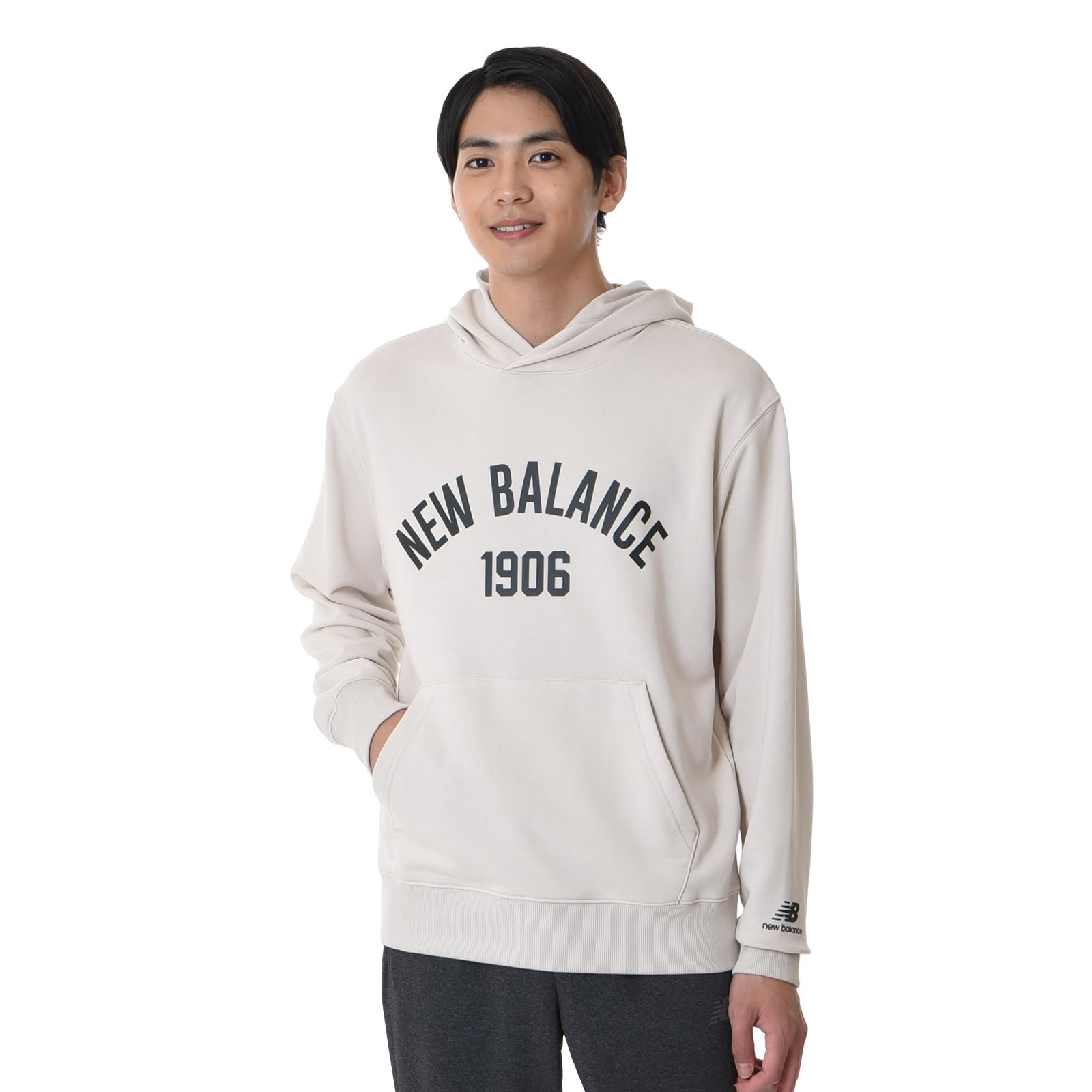 

New Balance Essentials Varsity Sweatshirt MBM Size S Hoodie, Men s (Moonbeam), (MT33553)