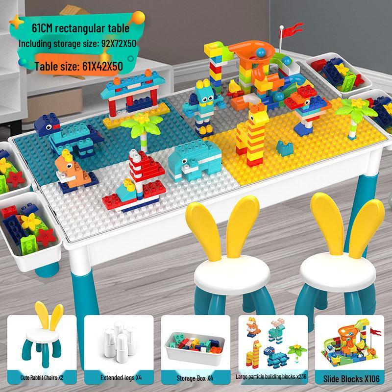 Multifunctional Building Block Table for Early Education – Large Particle Puzzle Toy for Boys and Girls Aged 3-5, Perfect Birthday Gift.