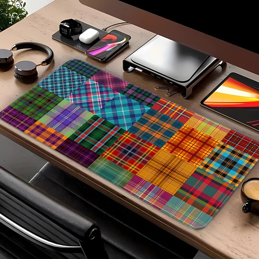 Multicolored Plaid Pattern rubber Mouse Pad Desk accessories office Pad Computer Laptop Pad Keyboard Mouse Pad Game Console Pad