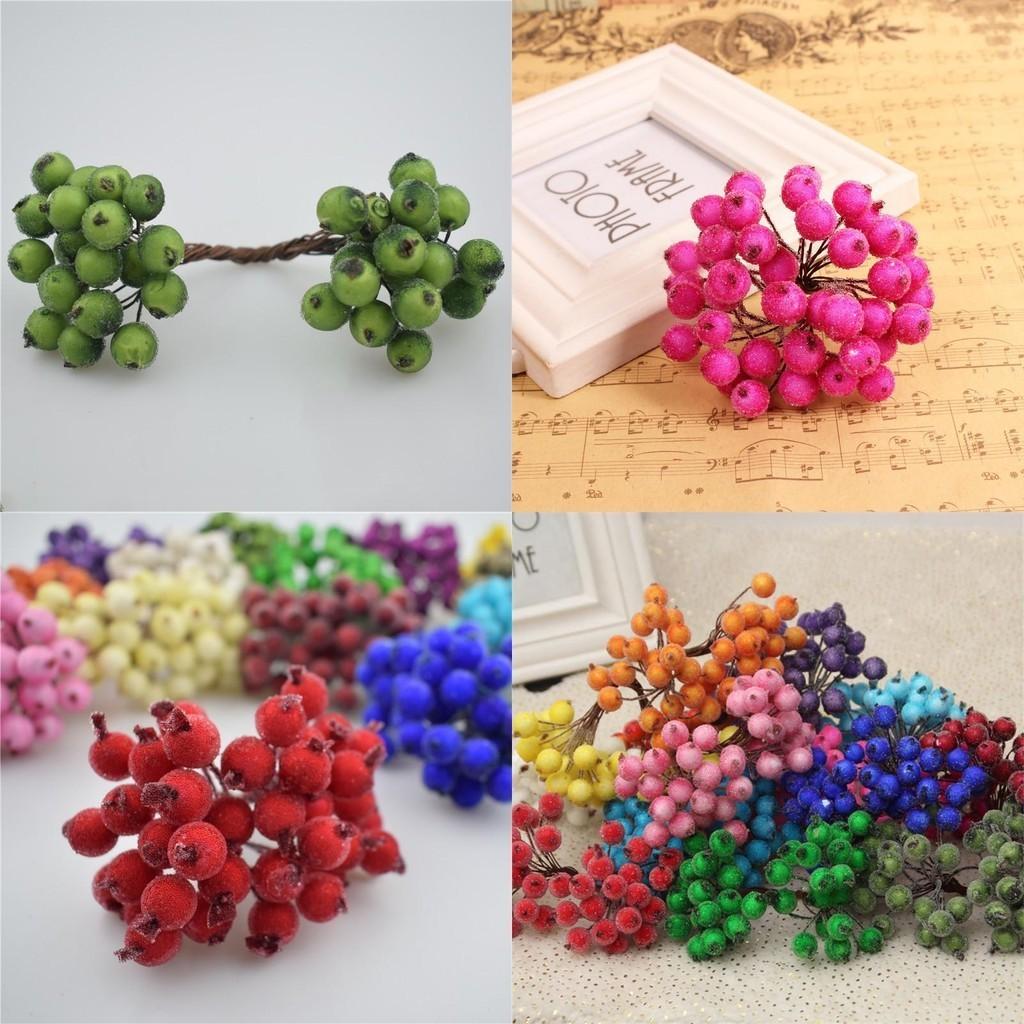 Vibrant Mini Christmas Foam Frosted Holly Berry Flower Bouquet For Holiday Cheer