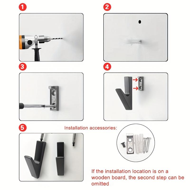 [Aluminum Hook] 2pcs Aluminum Alloy Clothes Hook | Bathroom Towel Hook, Home Key Hook, Hardware Hook