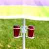 Multifunctional Beach Umbrella Drink Holder Lightweight Space Saving Sunumbrella Cup Holder with Adjustable Clamp Plastic