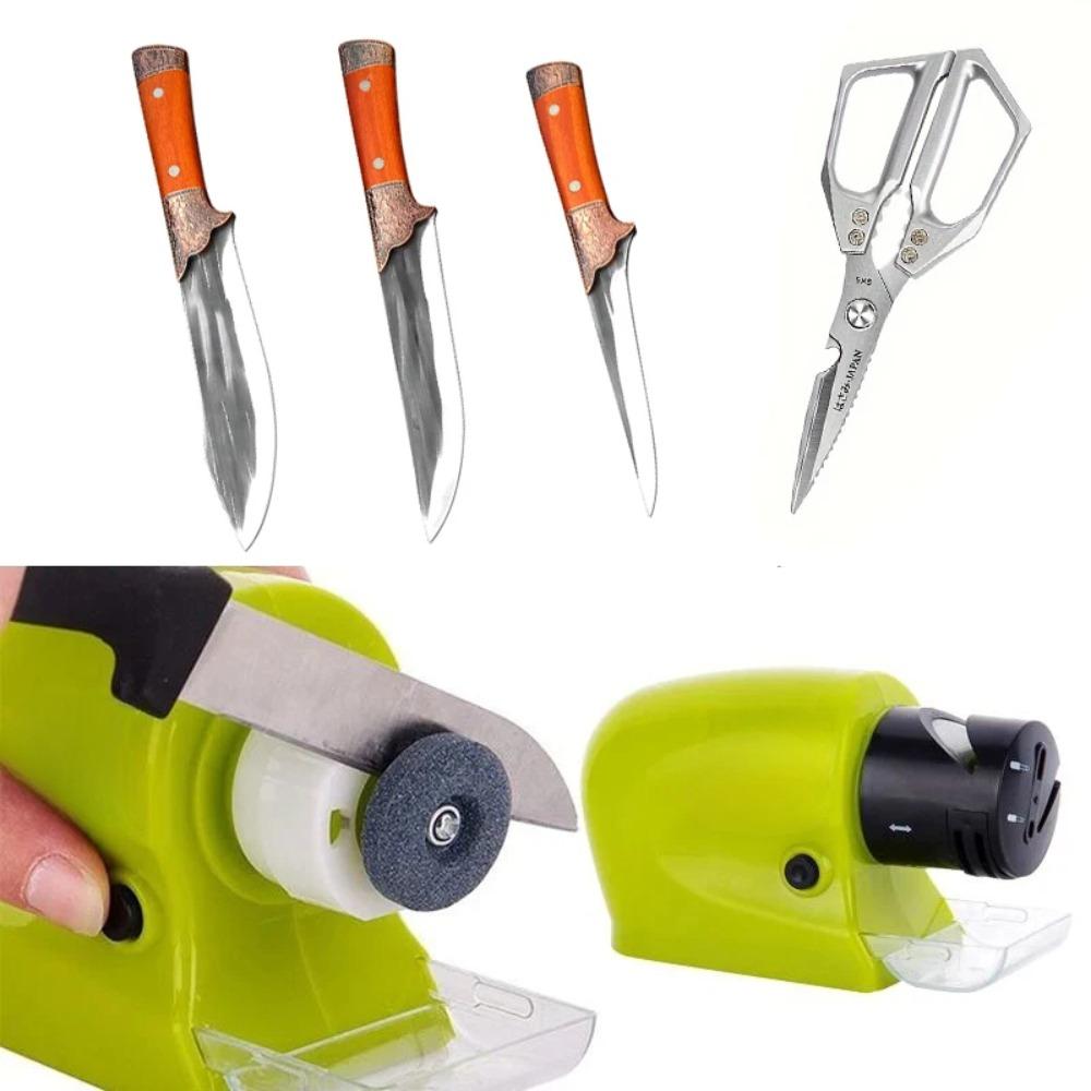 Multifunctional Electric Knife Sharpener for Home Use Automatic Professional Knife Sharpener for Kitchen Outdoor Use Camping