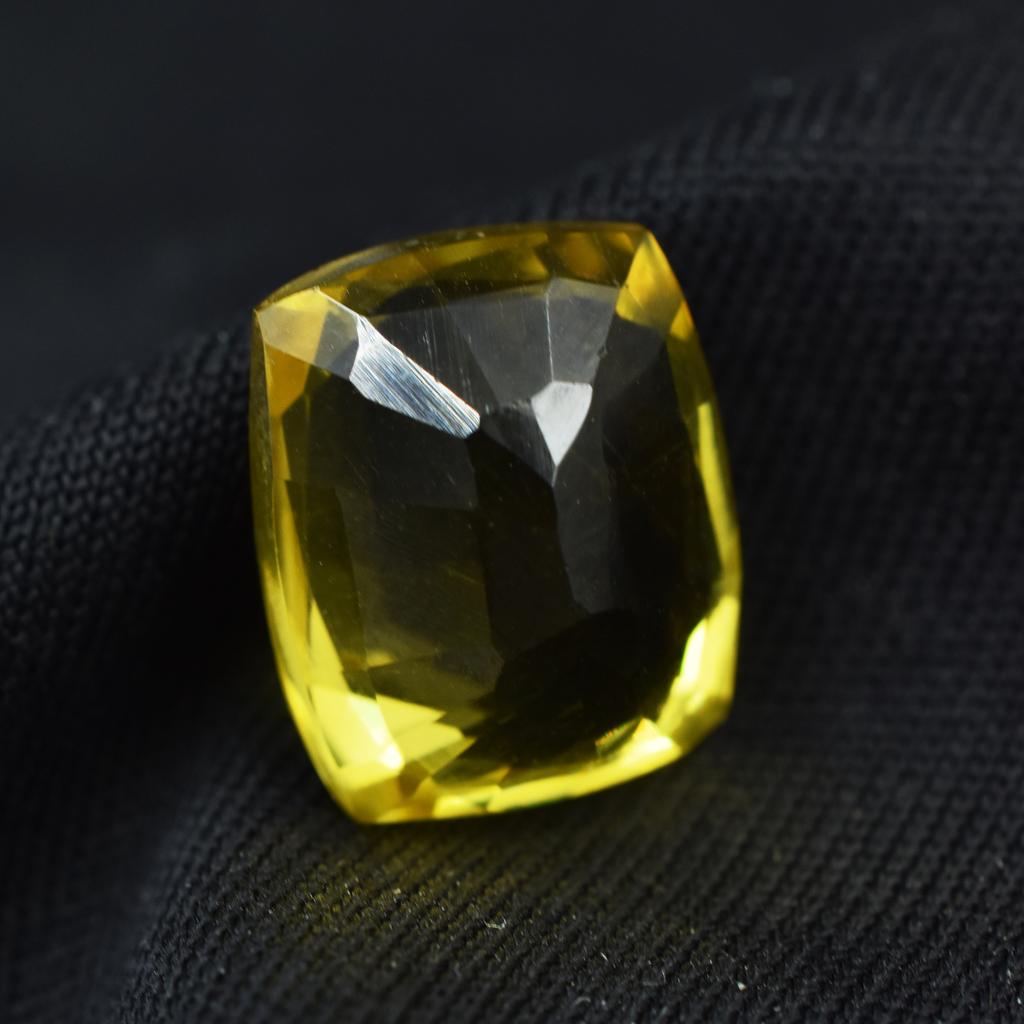 Natural 10.50 Ct Yellow Sapphire Flawless Cushion Cut Loose Gemstone CERTIFIED