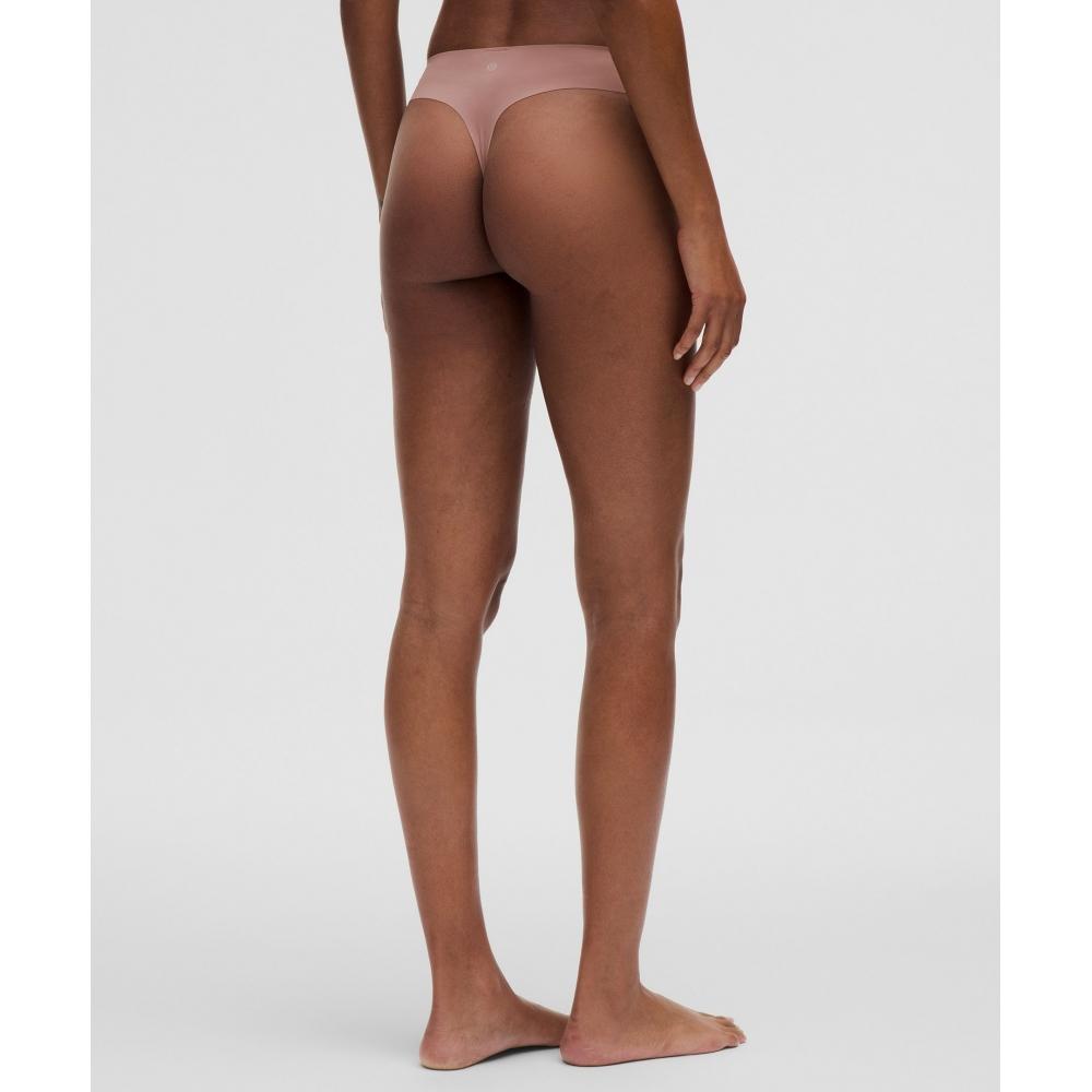 Lululemon Invisiwear Mid Rise Thong Underwear  3 Pack Black Twilight Rose Misty Shell