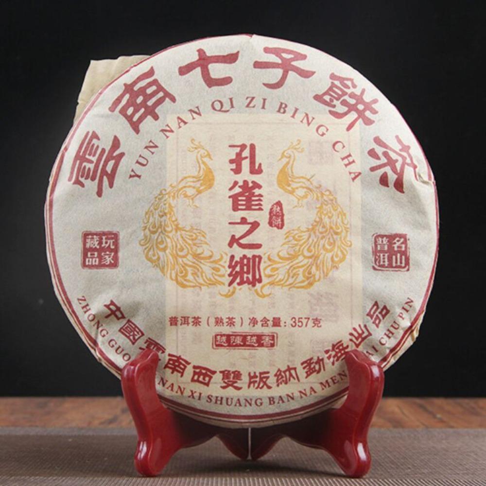 357g Ripe Pu-erh Tea Cake Palace Pu er Black Tea Old Cooked Puer Health Care Red Tea Green Food