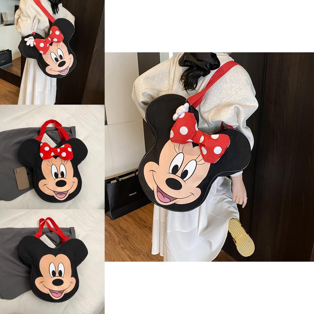 Modische Tasche im Mickey Maus Stil für Damen mit großem Fassungsvermögen aus PU-Material, perfekt für den täglichen Gebrauch