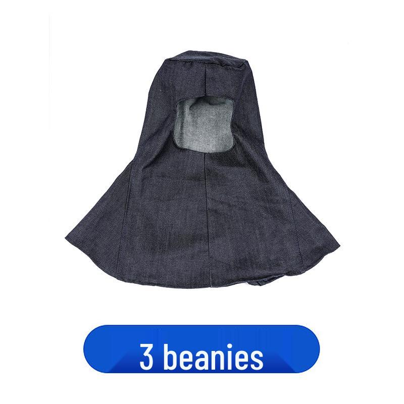 Unisex Durable Denim Summer Hood with Removable Shawl for Industrial Work