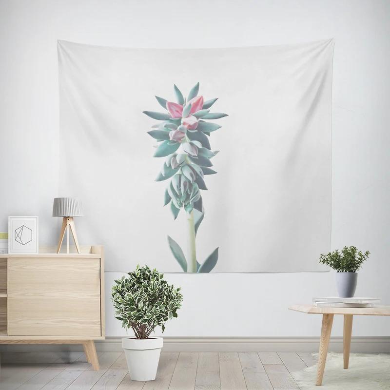 Aesthetic Bedroom Wall Modern Room Decoration Items Wall Hanging Art Large Fabric Tapestry Bohemian Retro Floral Leaves