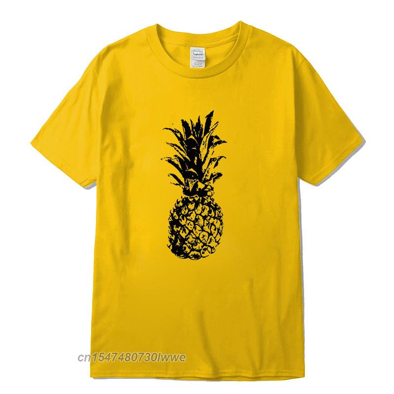 Cool Unisex Fashion Casual Top Quality 100 Cotton Loose Pineapple Printed T Shirt Casual Loose Cool Unisex T Shirt For Unisex