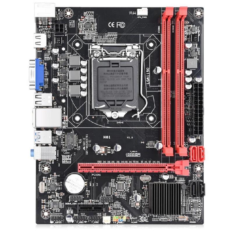 H81 Motherboard with M.2 NVME SSD, LGA 1150, Ddr3, Sata 3.0/usb 3.0/VGA/hdmi Connector